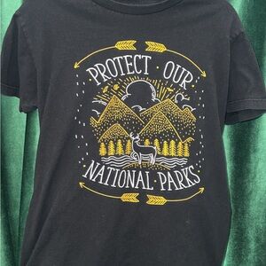 Protect Our National Parks Graphic Tee - Black with Yellow Print
